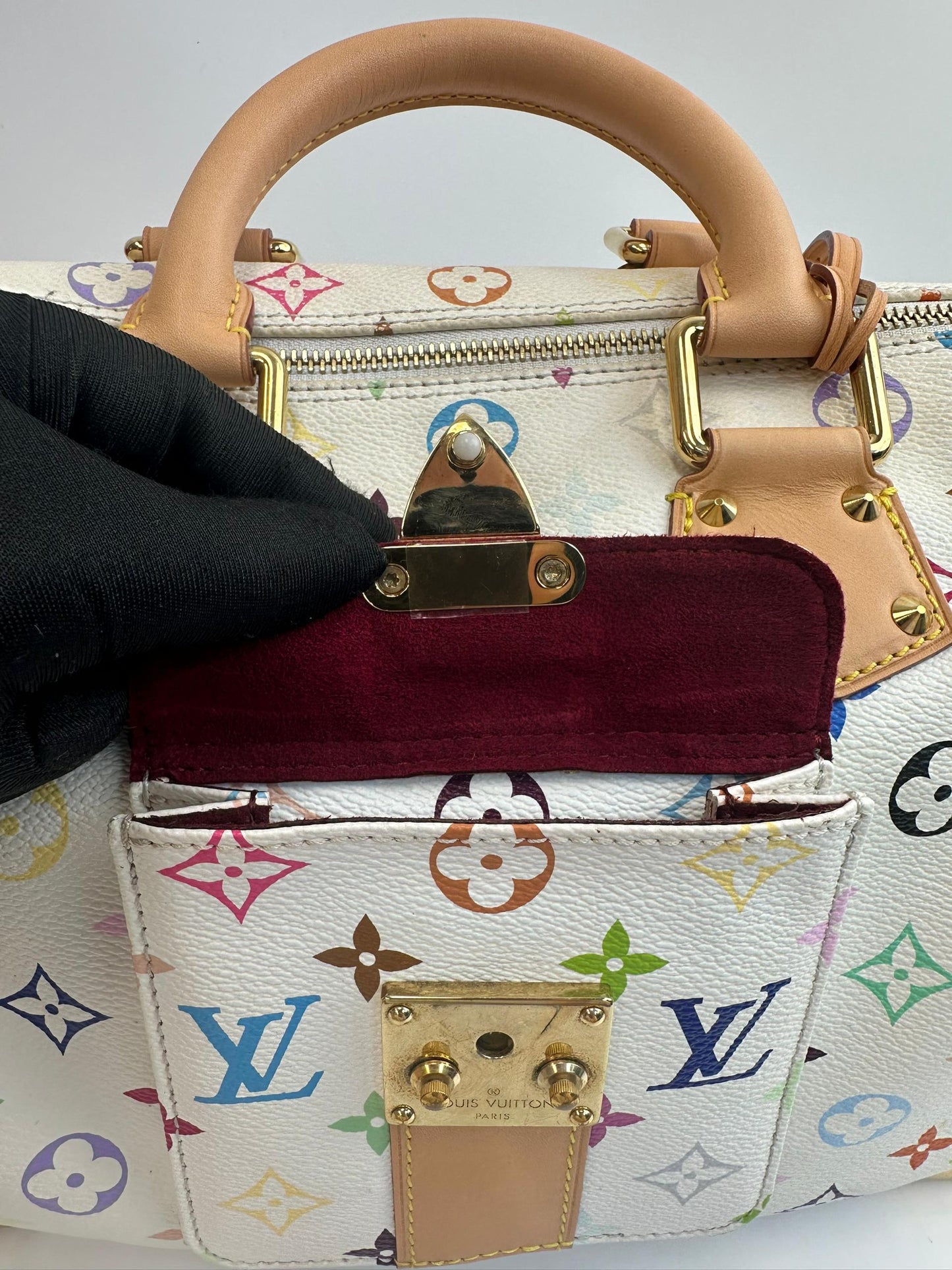Louis Vuitton x Takashi Murakami Monogram Multicolor Speedy 30 White