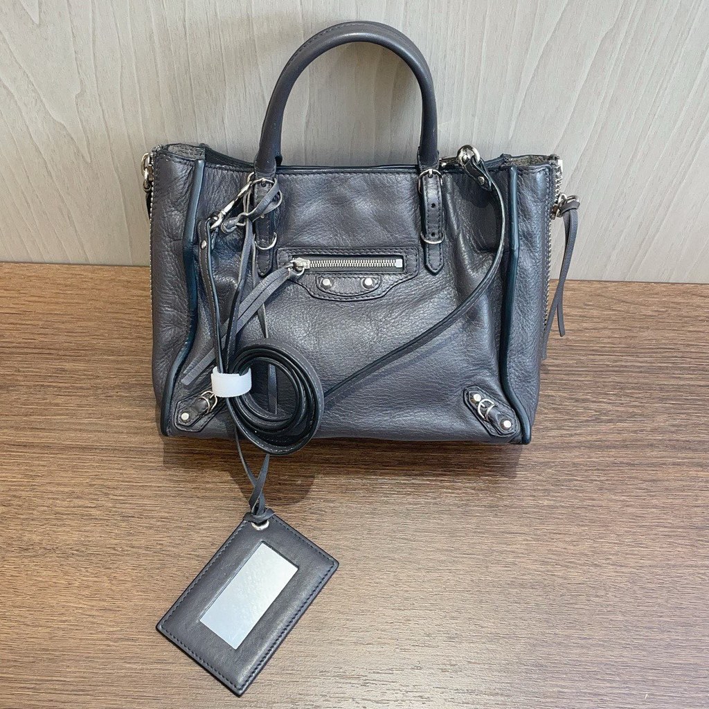 Balenciaga Neo Classic City Bag Top Handle Bag Gray Silver Used Women Fashion