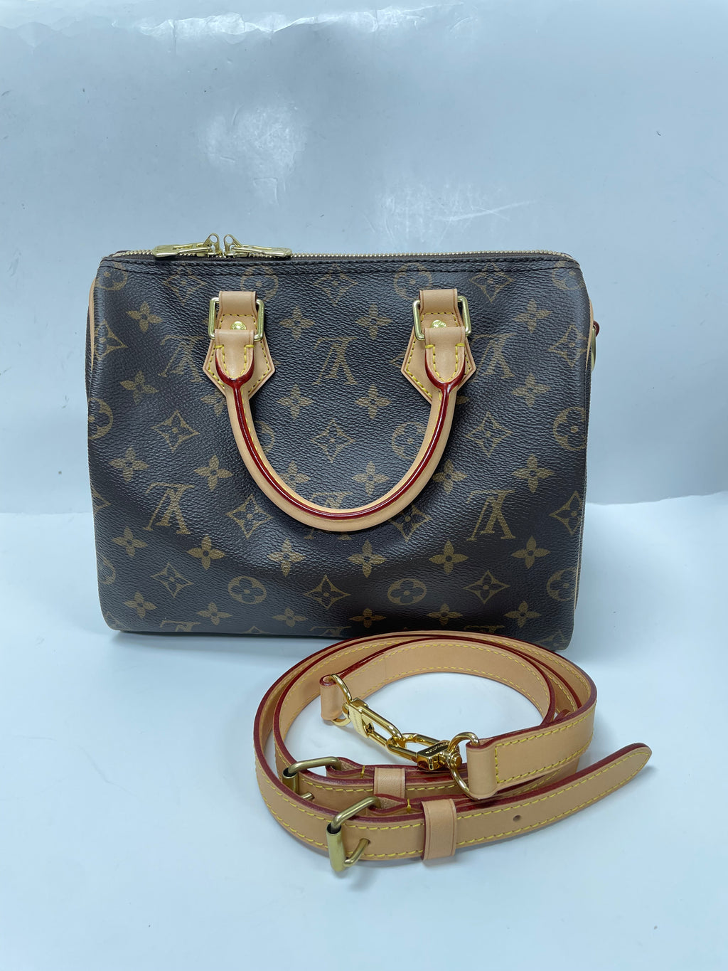 Pre-owned Louis Vuitton canvas Top handle bags Speedy25 with Shoulder Straps