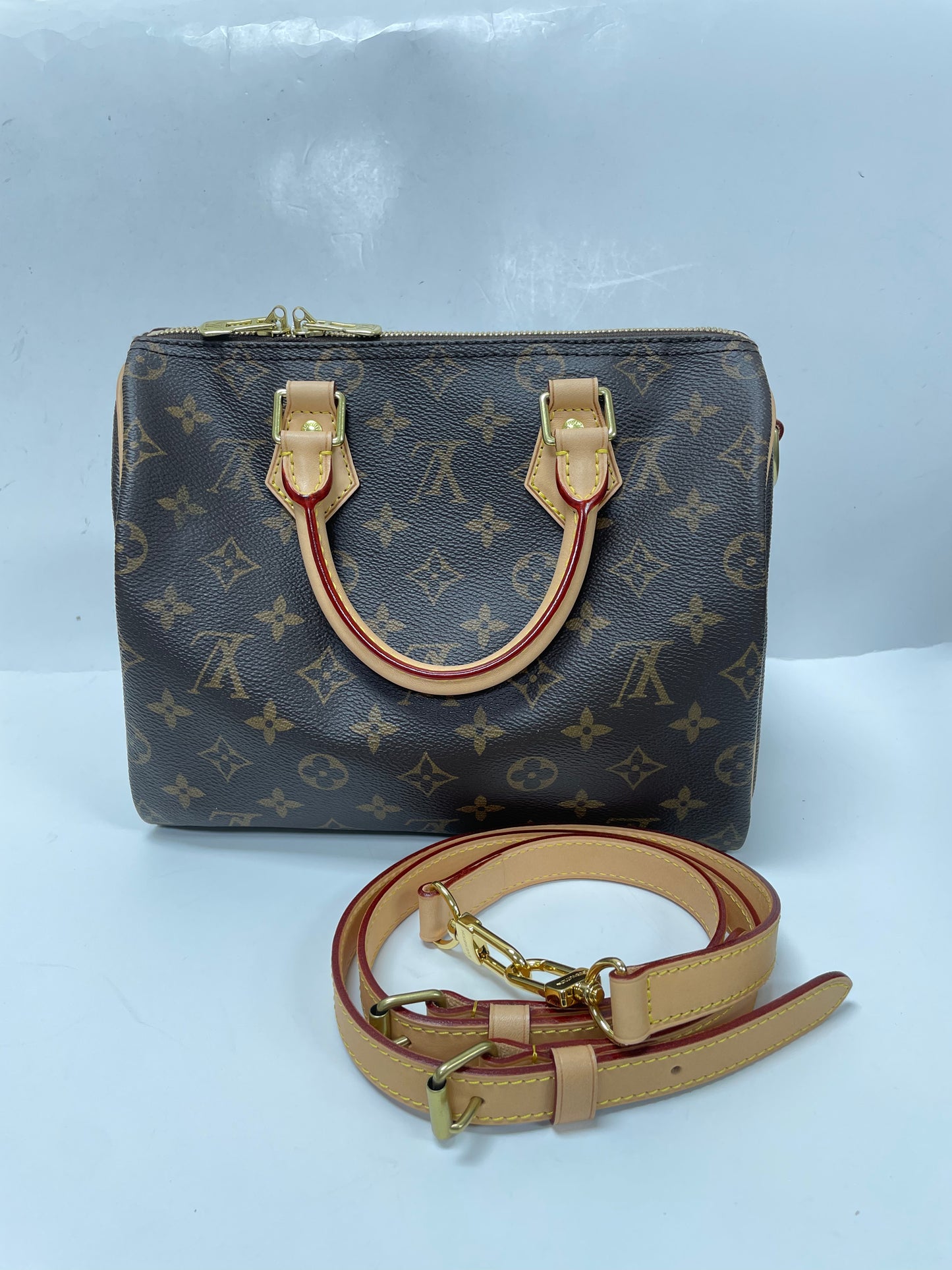 Pre-owned Louis Vuitton canvas Top handle bags Speedy25 with Shoulder Straps