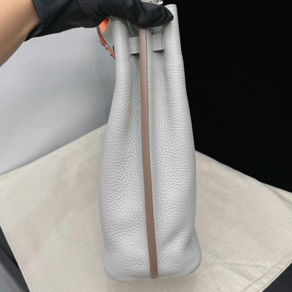 Hermes So Kelly22 Gray 2Way Shoulder Bag Crossbody Silver Hardware