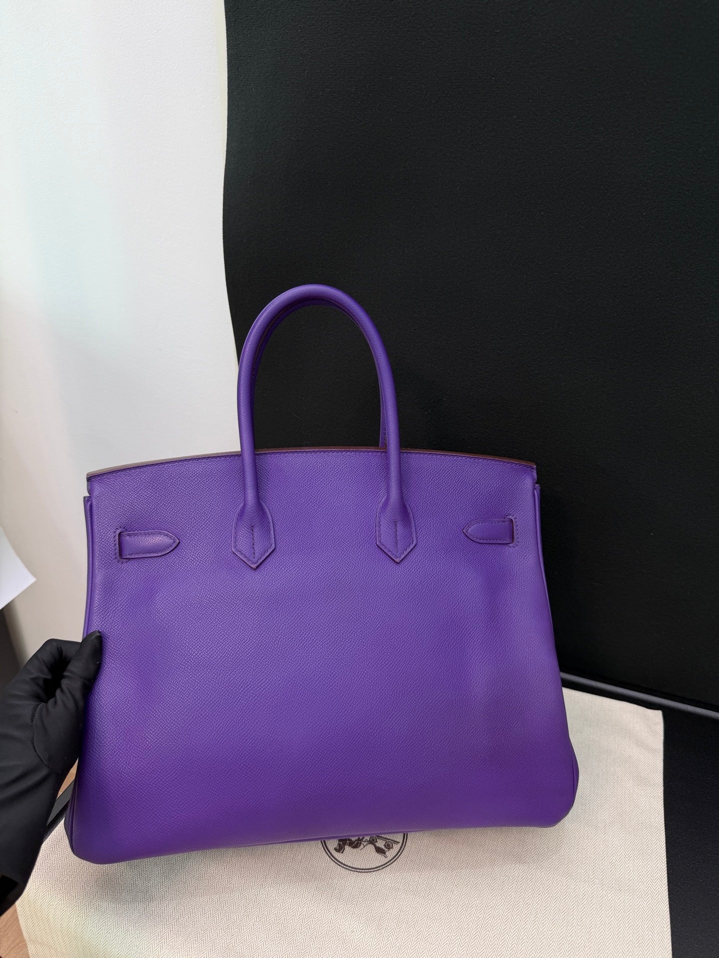 Hermes Birkin35 Epsom Leather Top Handle Bag Purple Classic Fashion Women
