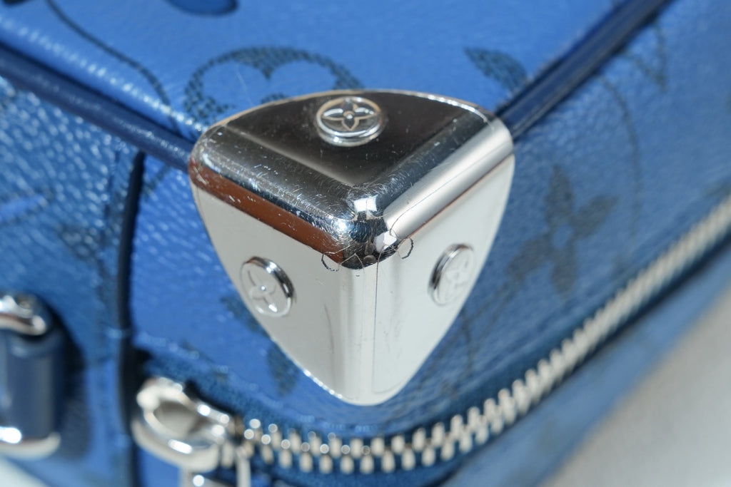 Louis Vuitton Soft Trunk Monogram Blue Crossbody Chip Version Shw Excellent