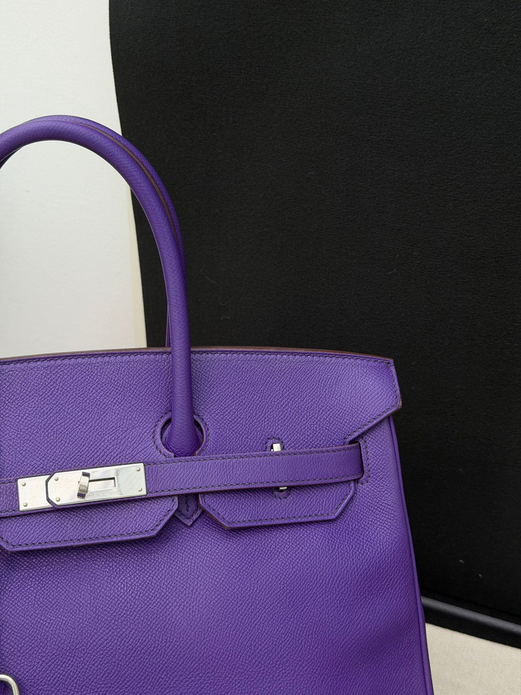 Hermes Birkin35 Epsom Leather Top Handle Bag Purple Classic Fashion Women