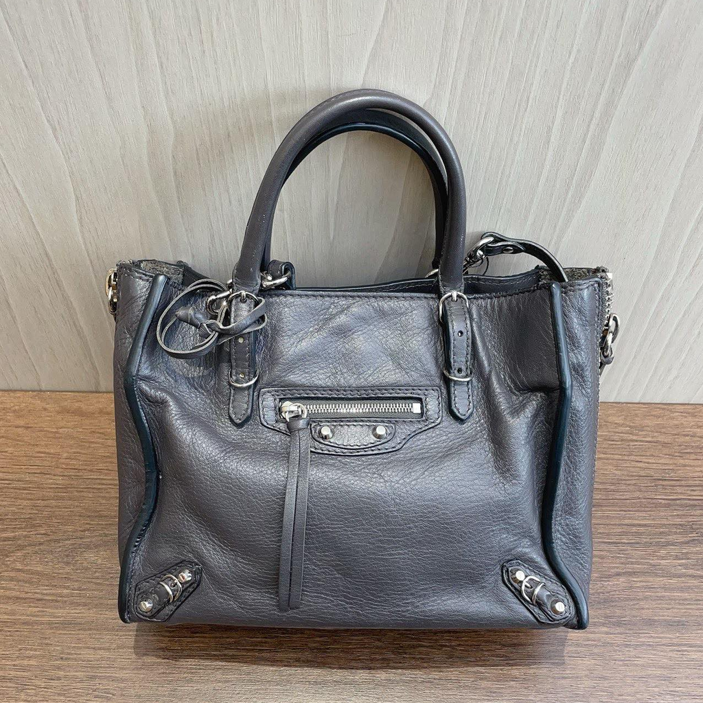Balenciaga Neo Classic City Bag Top Handle Bag Gray Silver Used Women Fashion
