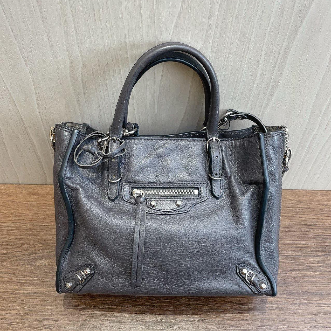 Balenciaga Neo Classic City Bag Top Handle Bag Gray Silver Used Women Fashion