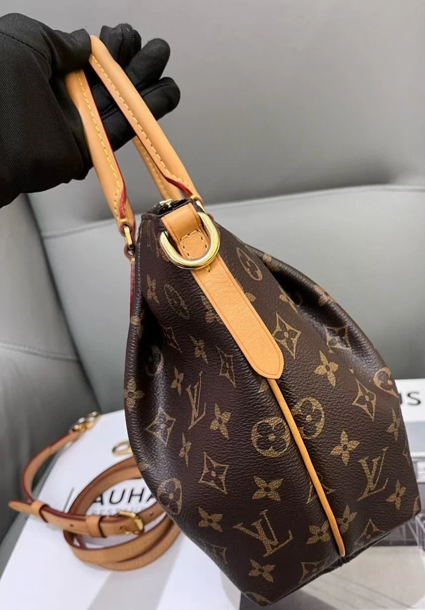 Louis Vuitton Turenne PM Top Handle Monogram 2way Shoulder Handbag Women Brown