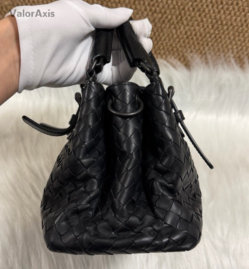 Bottega Veneta Roma Mini Top Handle Bag Crossbody Black Women Classic