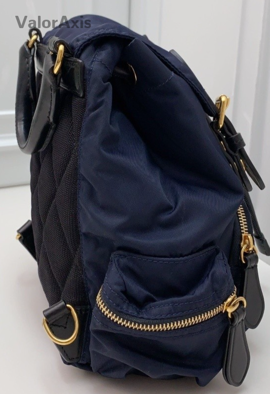 Burberry Nylon Backpack Shoulder Bag Dark Blue Women