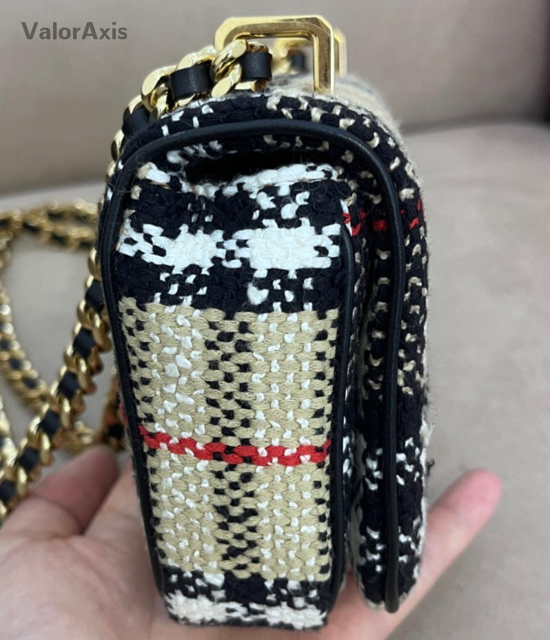 Burberry Lola Mini Chain Shoulder Bag Crossbody Beige Gold Women Classic Fashion