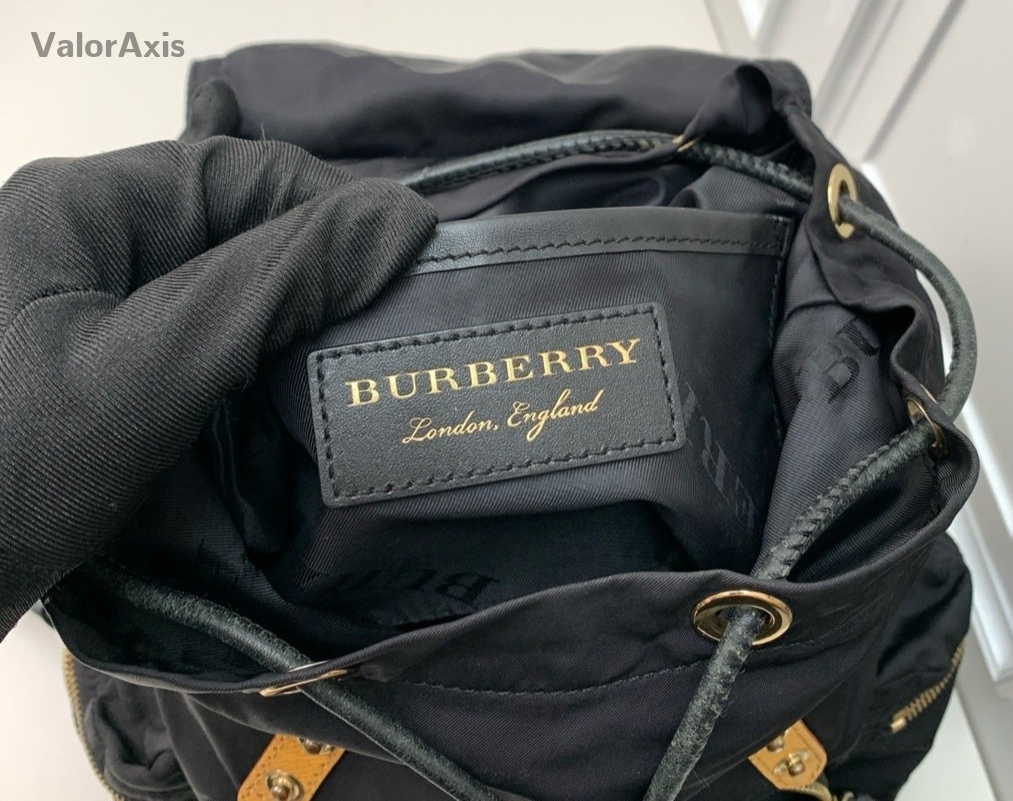 Burberry Nylon Backpack Shoulder Bag Black Women