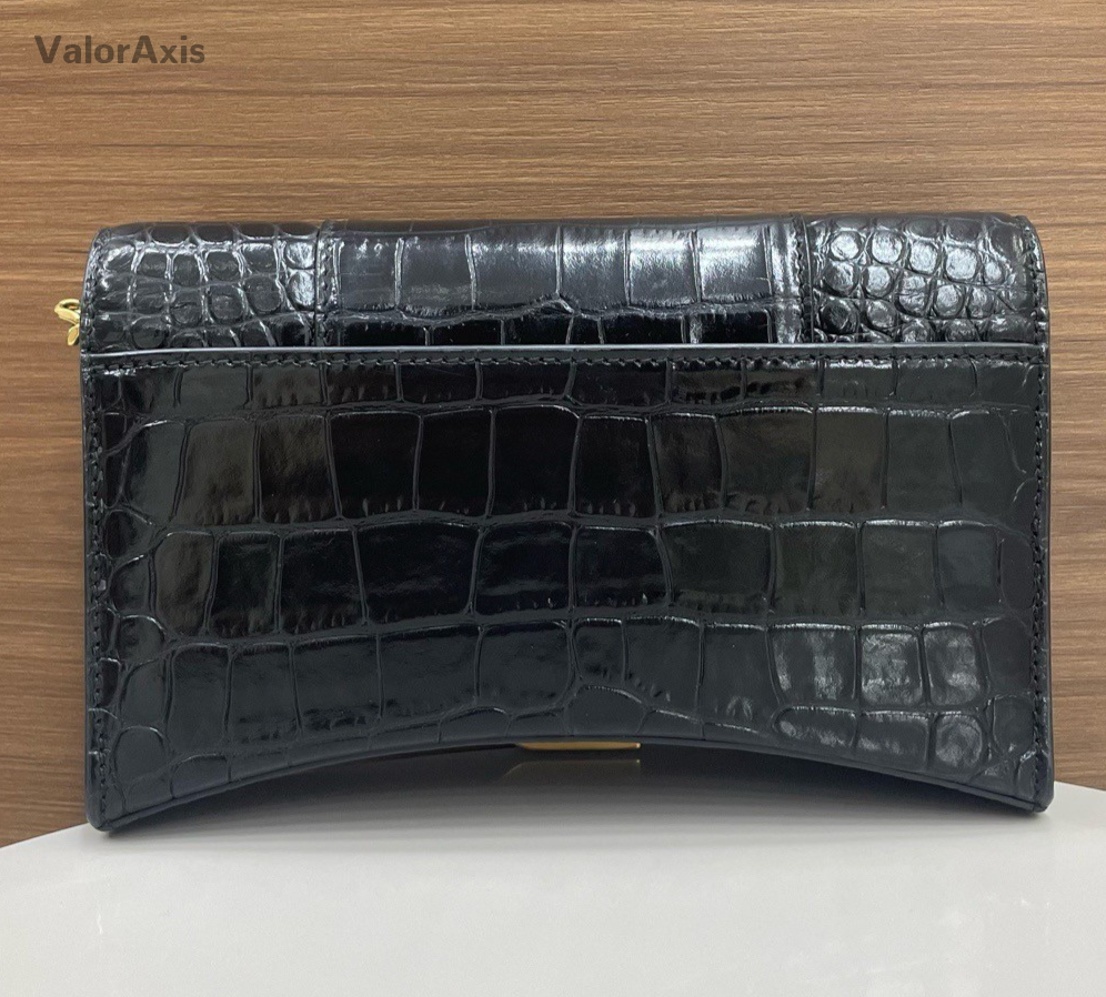 Balenciaga WOC Chain Shoulder Bag Crossbody Black Gold Women Classic Fashion