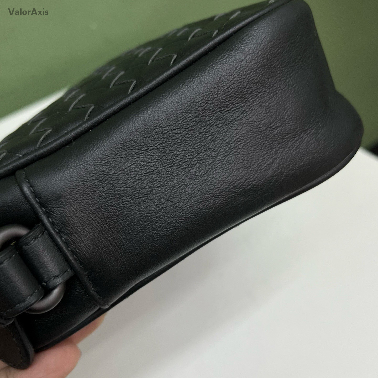 Bottega Veneta Intrecciato Camera Shoulder Bag Black Silver Women Classic