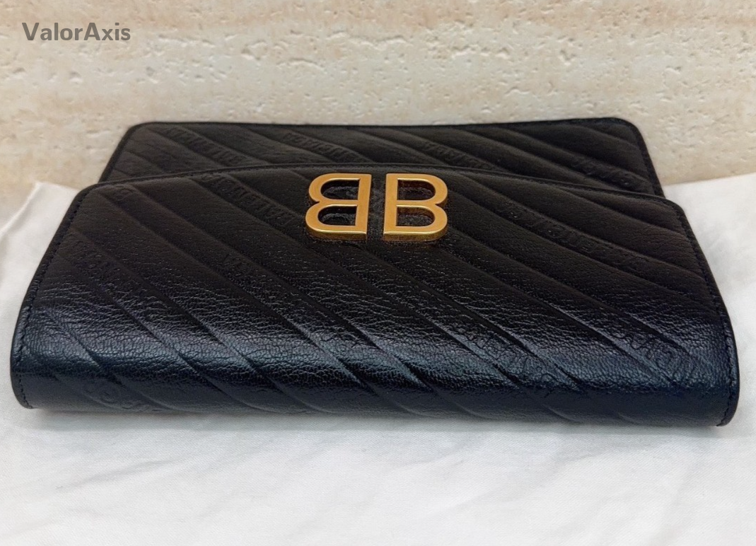 Balenciaga WOC Chain Shoulder Bag Black Gold Used Women Classic