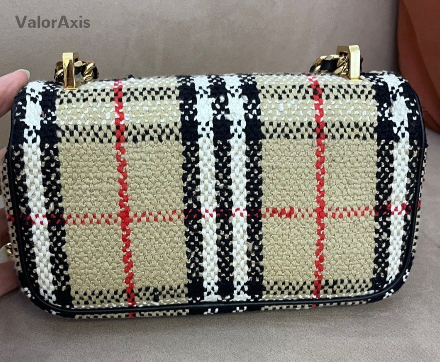 Burberry Lola Mini Chain Shoulder Bag Crossbody Beige Gold Women Classic Fashion