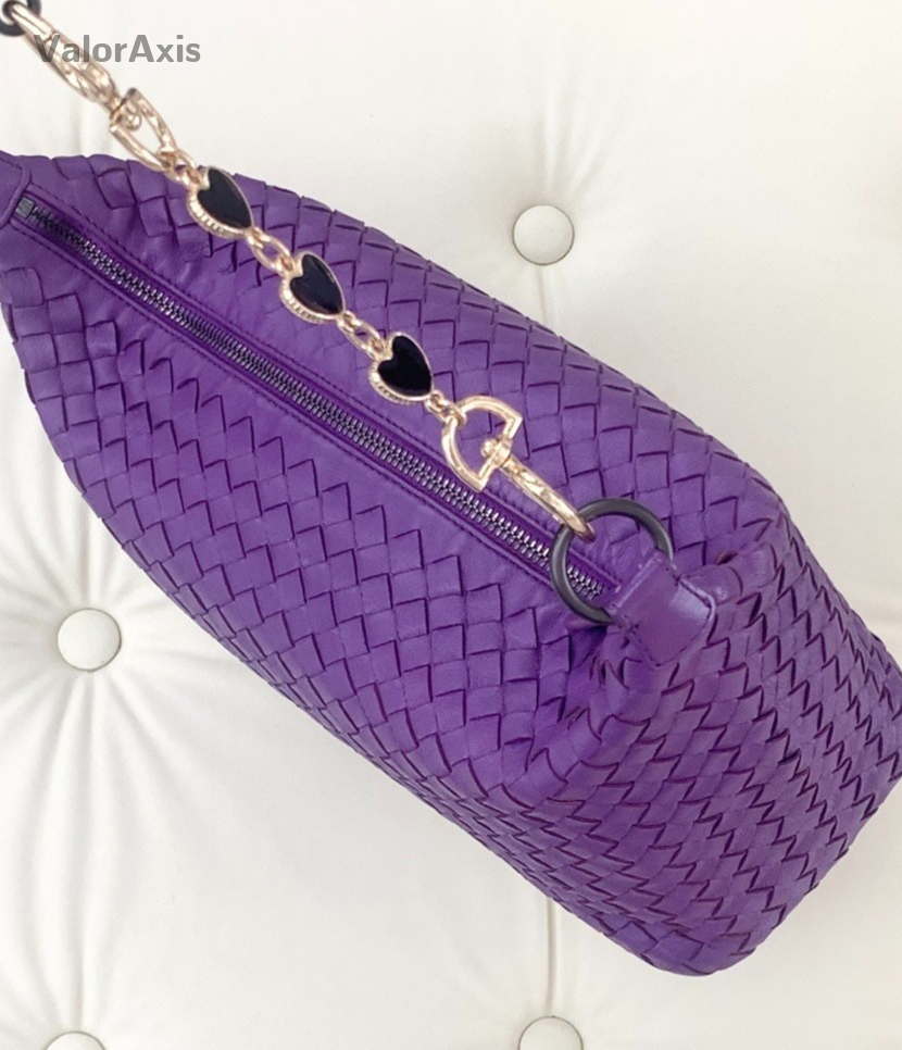 Bottega Veneta Woven Leather Shoulder Crossbody bag Purple