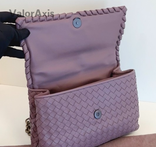 Bottega Veneta Olimpia MM Chain Shoulder Bag Crossbody Purple Women Classic