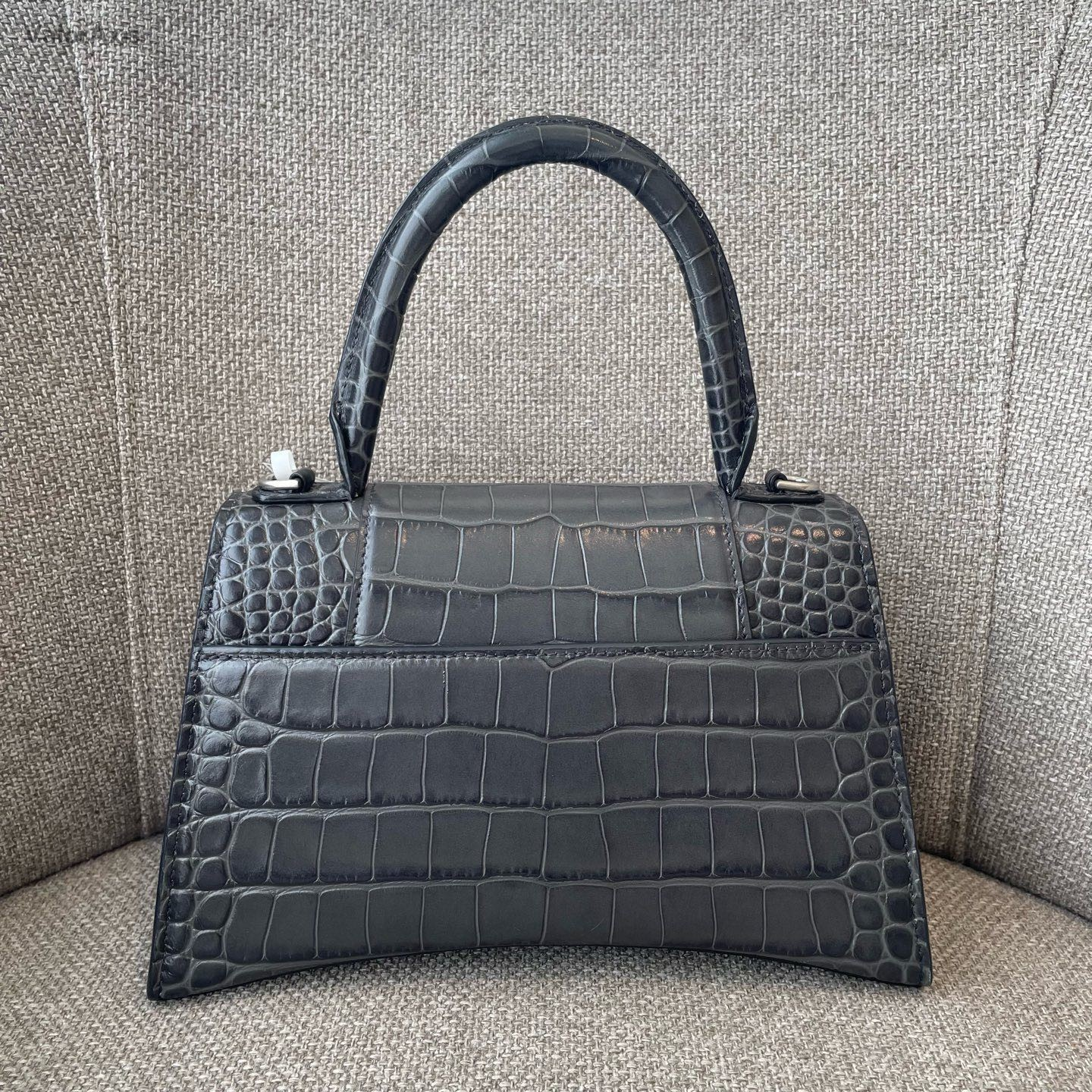 Balenciaga Hourglass PM Top Handle Bag Crossbody Gray Silver Women Classic