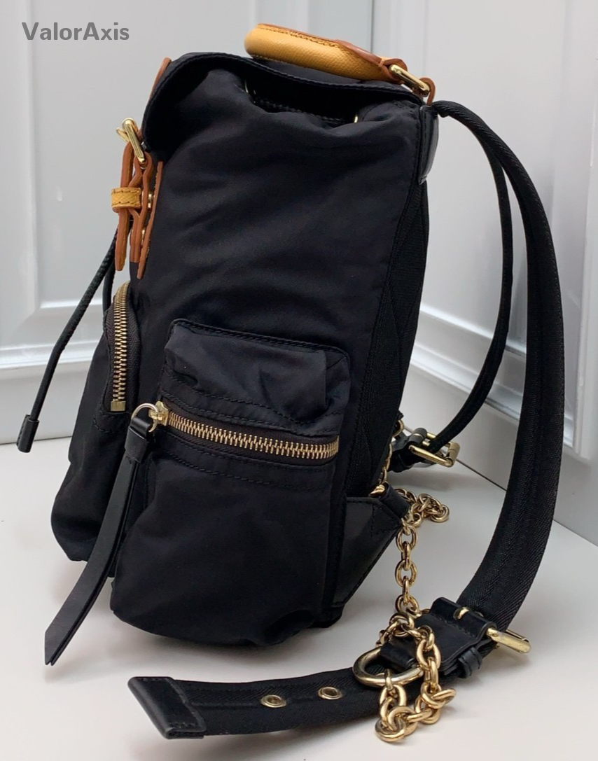Burberry Nylon Backpack Shoulder Bag Black Women