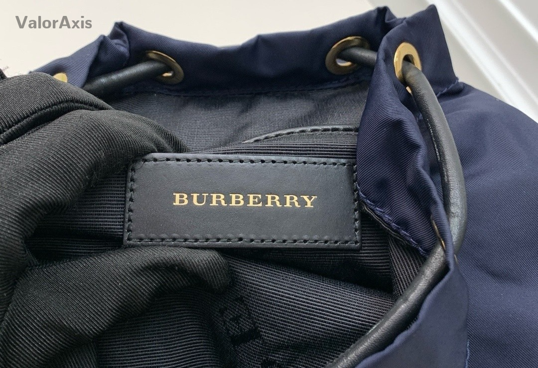 Burberry Nylon Backpack Shoulder Bag Dark Blue Women