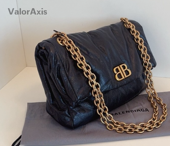 Balenciaga monaco Shoulder Bag Chain Women Black MM