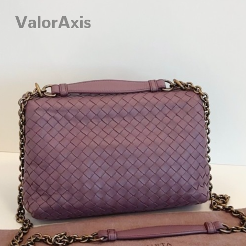 Bottega Veneta Olimpia MM Chain Shoulder Bag Crossbody Purple Women Classic