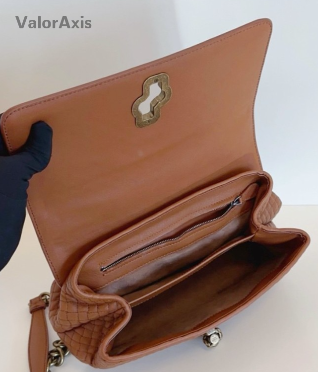 Bottega Veneta Olimpia Knot Chain Shoulder Bag Brown Gold Used Women Classic