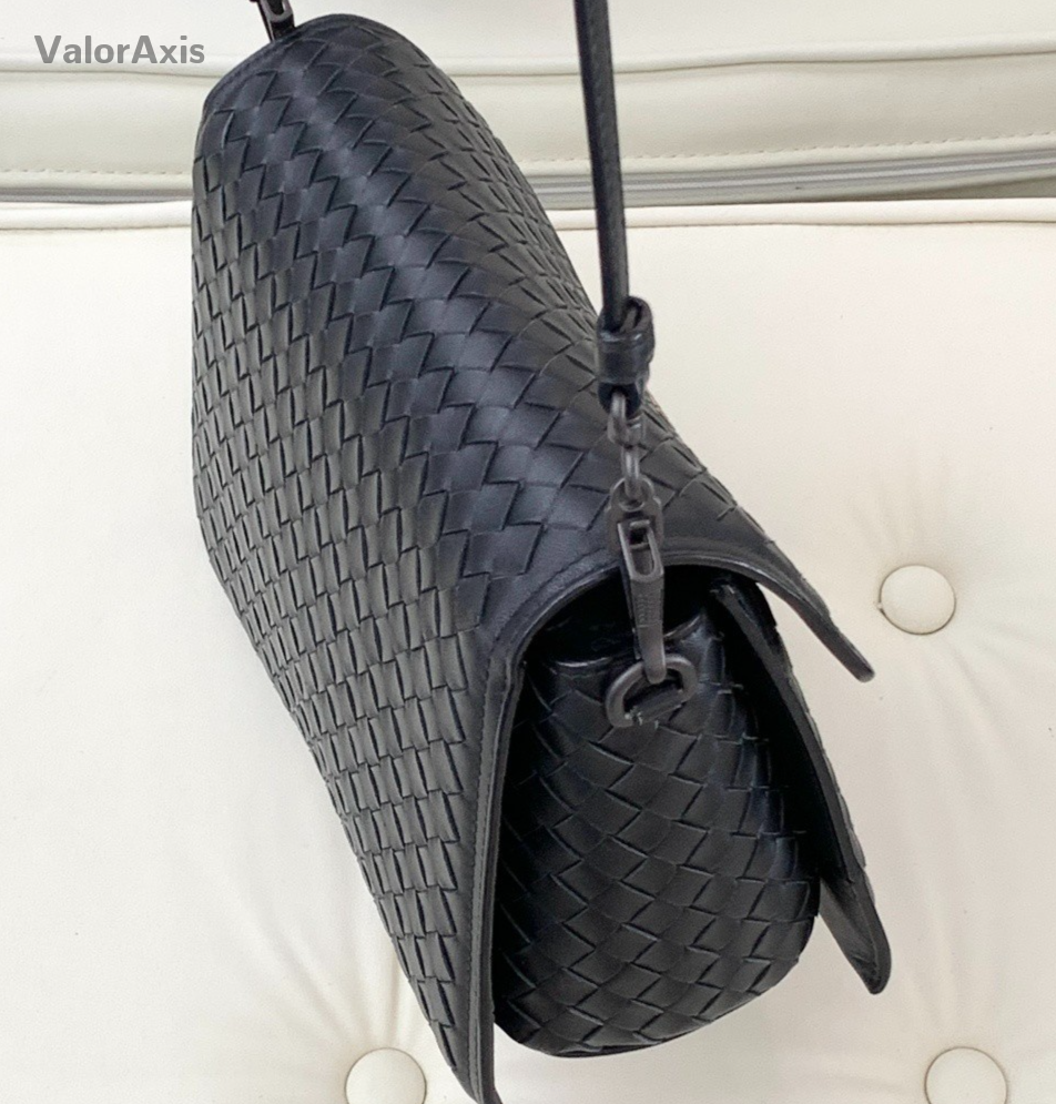 Bottega Veneta Woven Leather CrossBody Bag Clutch Women Black
