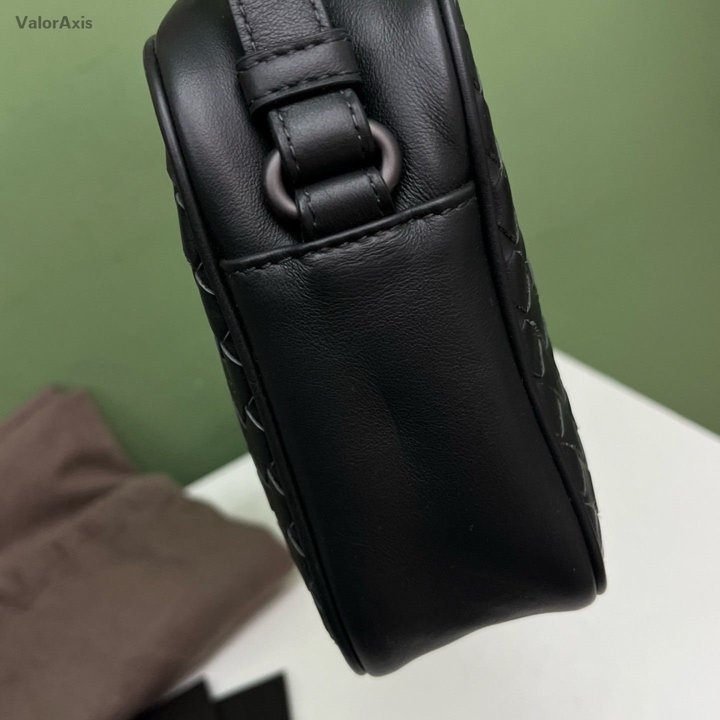 Bottega Veneta Intrecciato Camera Shoulder Bag Black Silver Women Classic