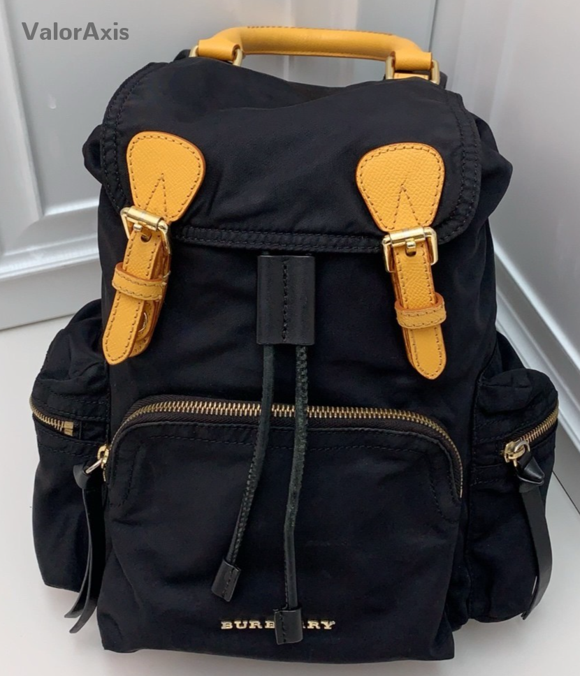 Burberry Nylon Backpack Shoulder Bag Black Women