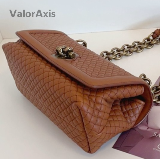 Bottega Veneta Olimpia Knot Chain Shoulder Bag Brown Gold Used Women Classic