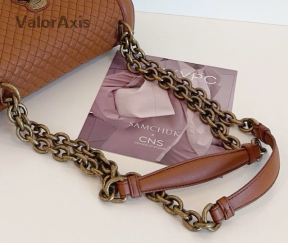 Bottega Veneta Olimpia Knot Chain Shoulder Bag Brown Gold Used Women Classic