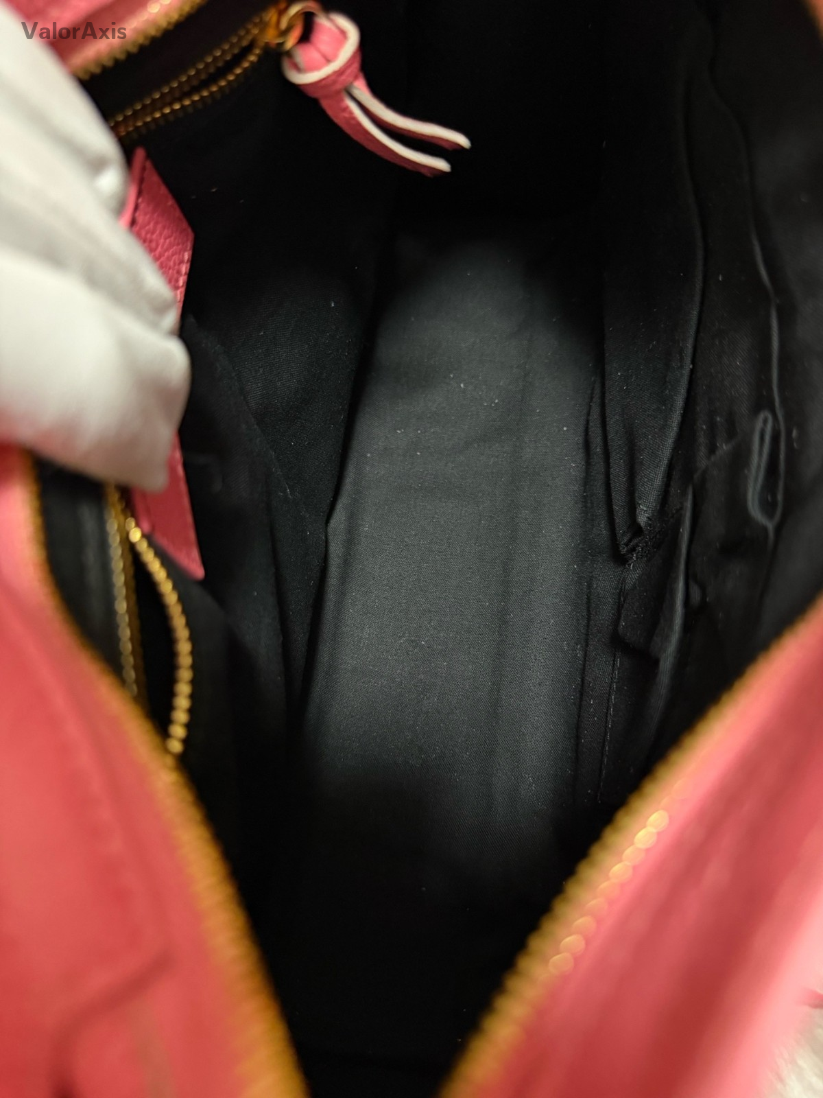 Balenciaga Motorcycle Bag PM Top Handle Bag Crossbody Pink Gold Women Classic