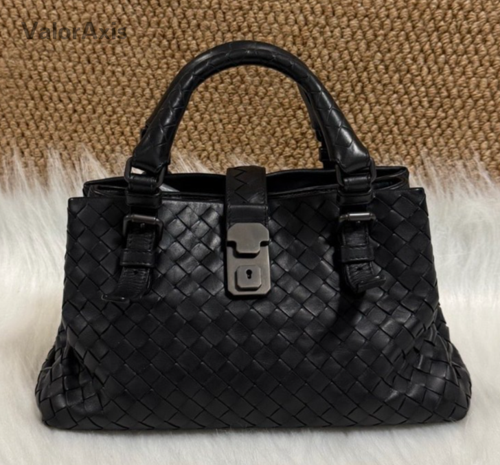 Bottega Veneta Roma Mini Top Handle Bag Crossbody Black Women Classic