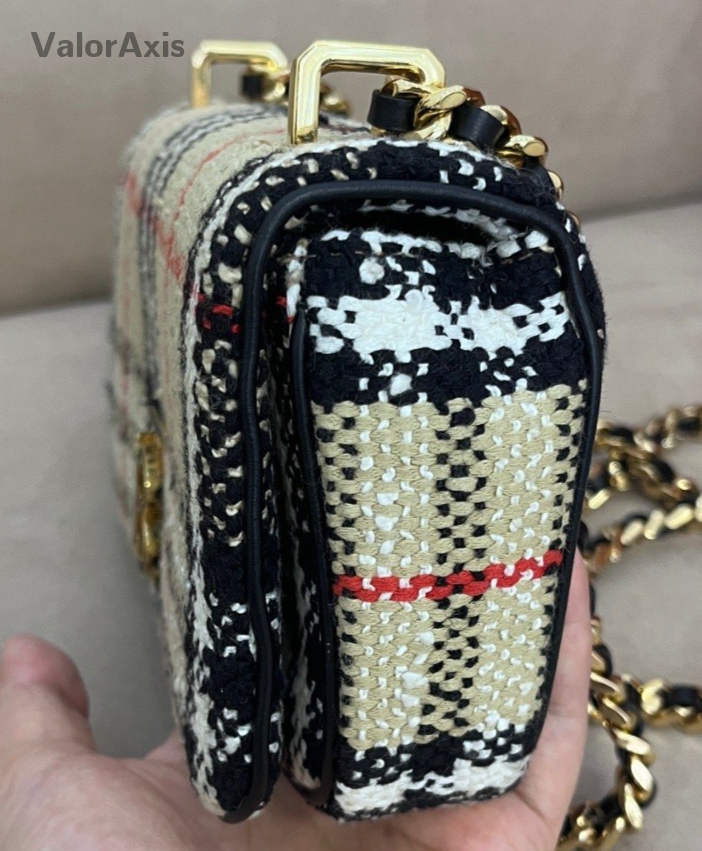 Burberry Lola Mini Chain Shoulder Bag Crossbody Beige Gold Women Classic Fashion