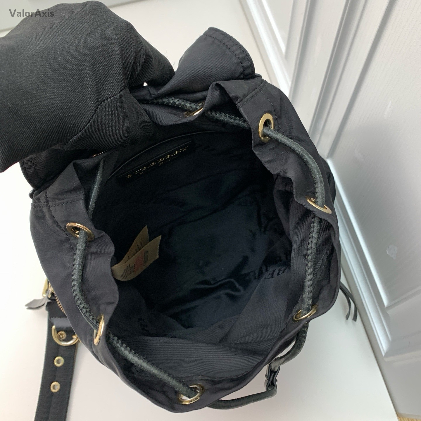 Burberry Nylon Backpack Shoulder Bag Black Women