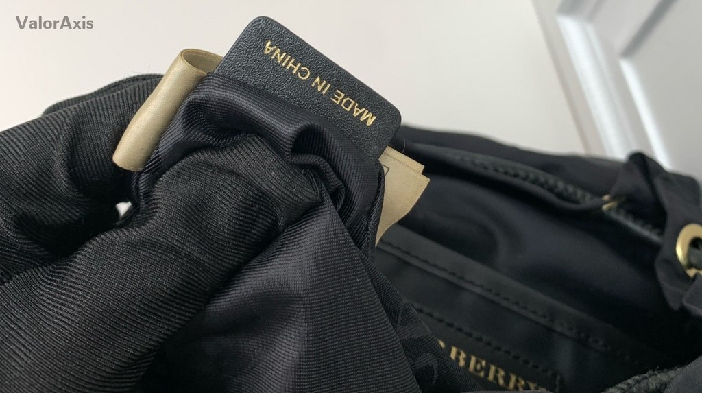 Burberry Nylon Backpack Shoulder Bag Black Women