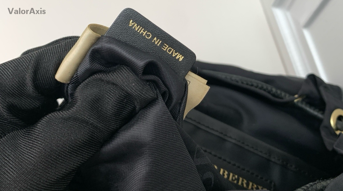 Burberry Nylon Backpack Shoulder Bag Black Women