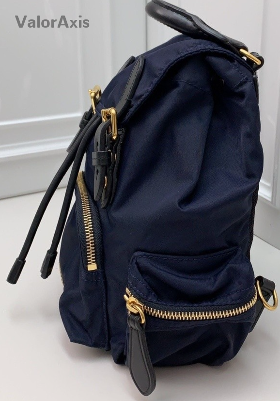 Burberry Nylon Backpack Shoulder Bag Dark Blue Women