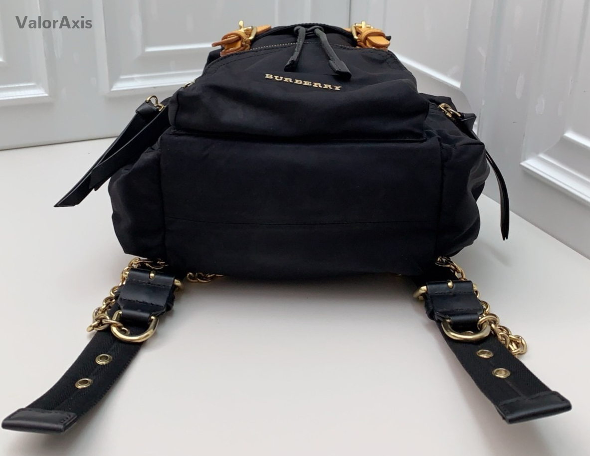 Burberry Nylon Backpack Shoulder Bag Black Women