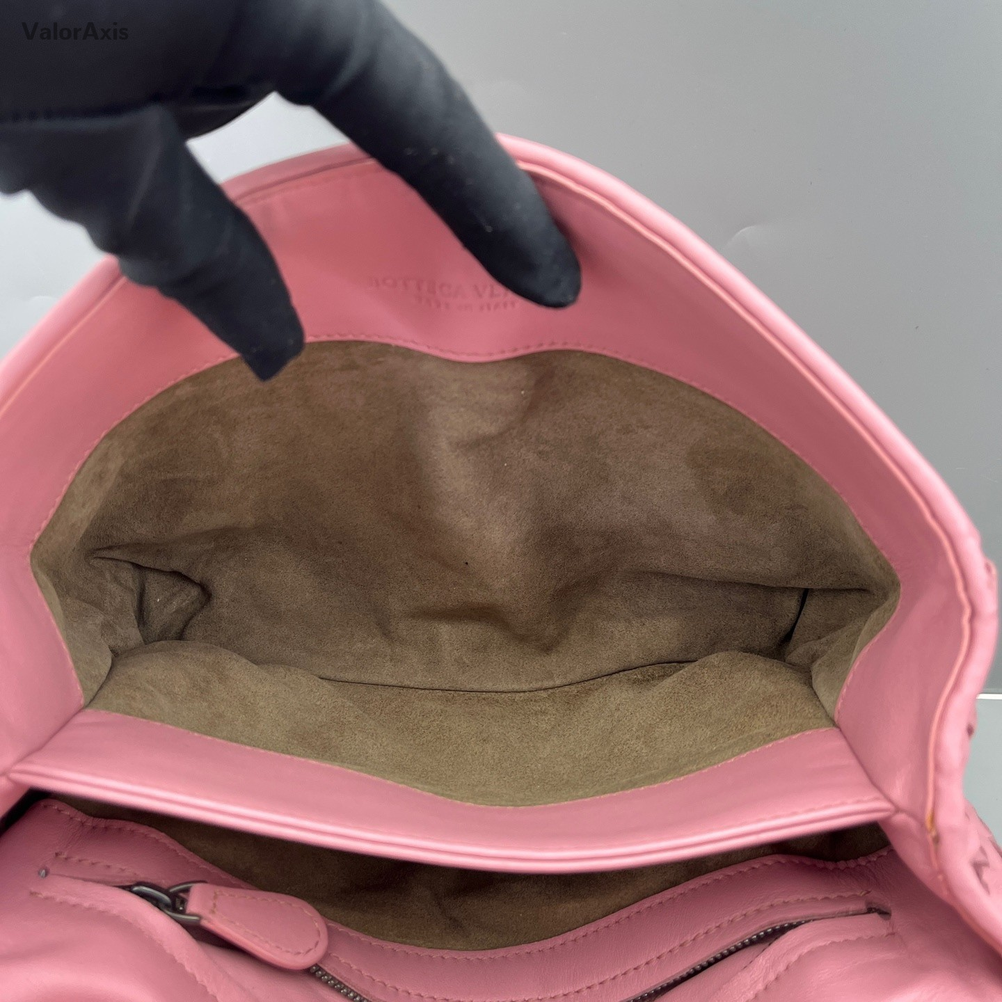 Bottega Veneta Intrecciato Olympia Chain Shoulder Bag Pink Gold Women Classic