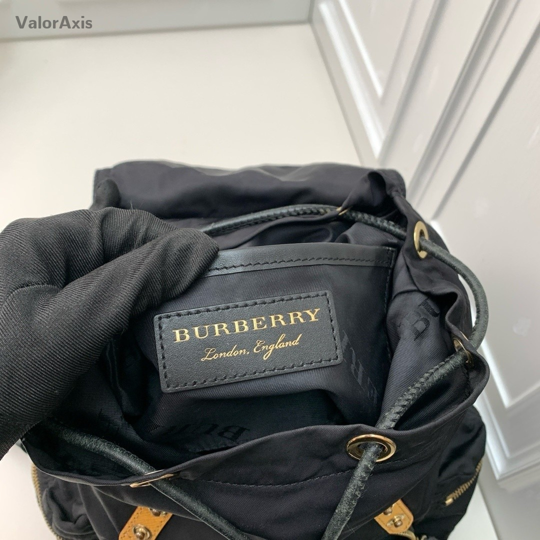 Burberry Nylon Backpack Shoulder Bag Black Women