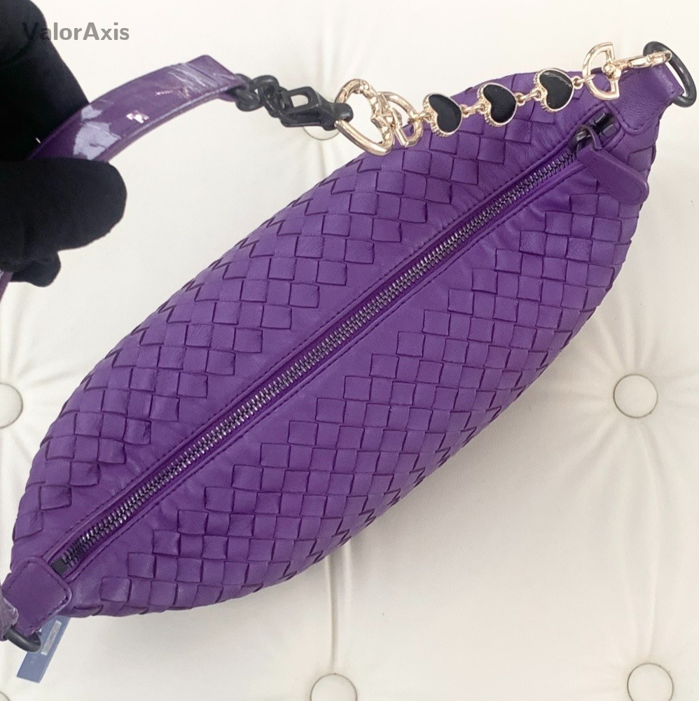 Bottega Veneta Woven Leather Shoulder Crossbody bag Purple