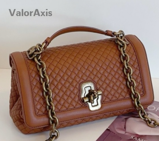 Bottega Veneta Olimpia Knot Chain Shoulder Bag Brown Gold Used Women Classic