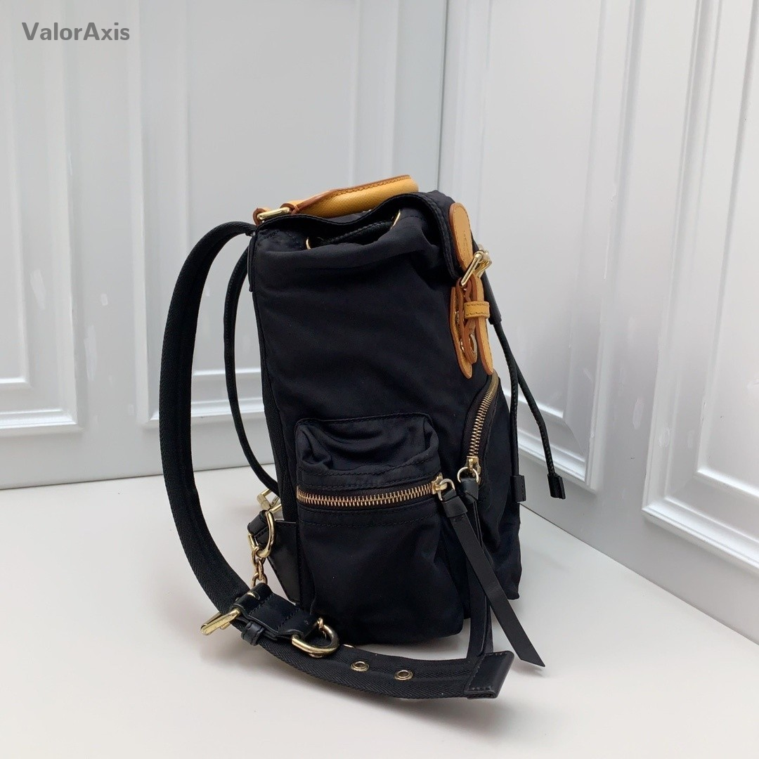 Burberry Nylon Backpack Shoulder Bag Black Women
