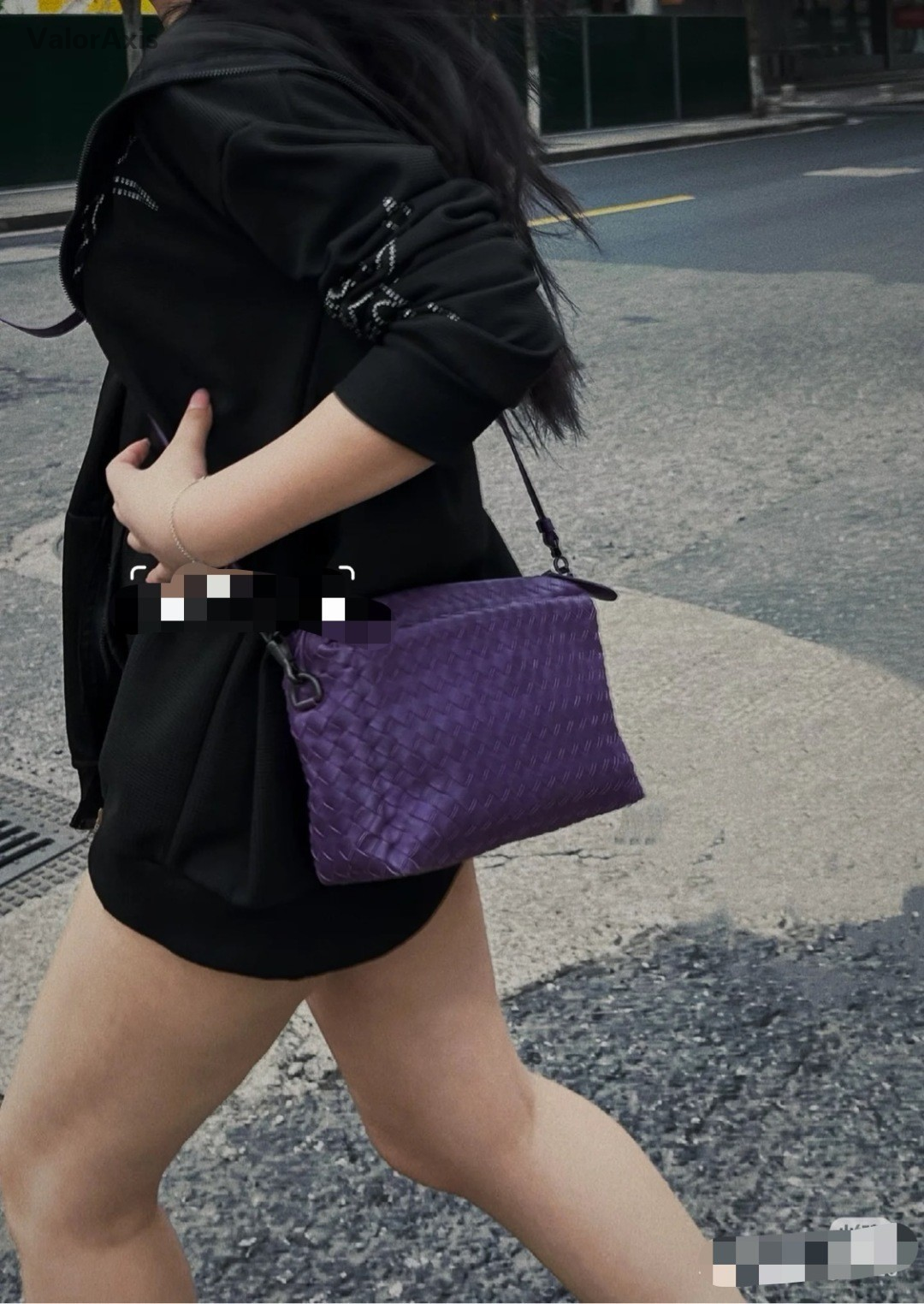 Bottega Veneta Woven Leather Shoulder Crossbody bag Purple