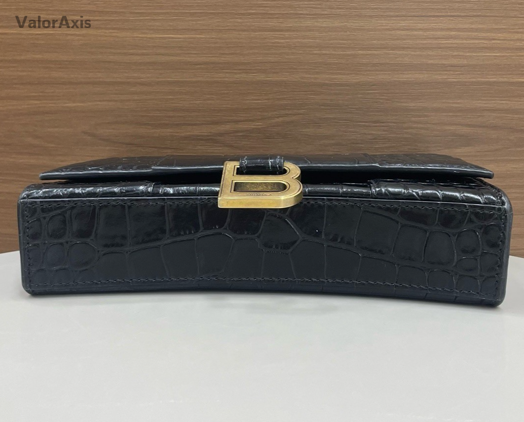 Balenciaga WOC Chain Shoulder Bag Crossbody Black Gold Women Classic Fashion