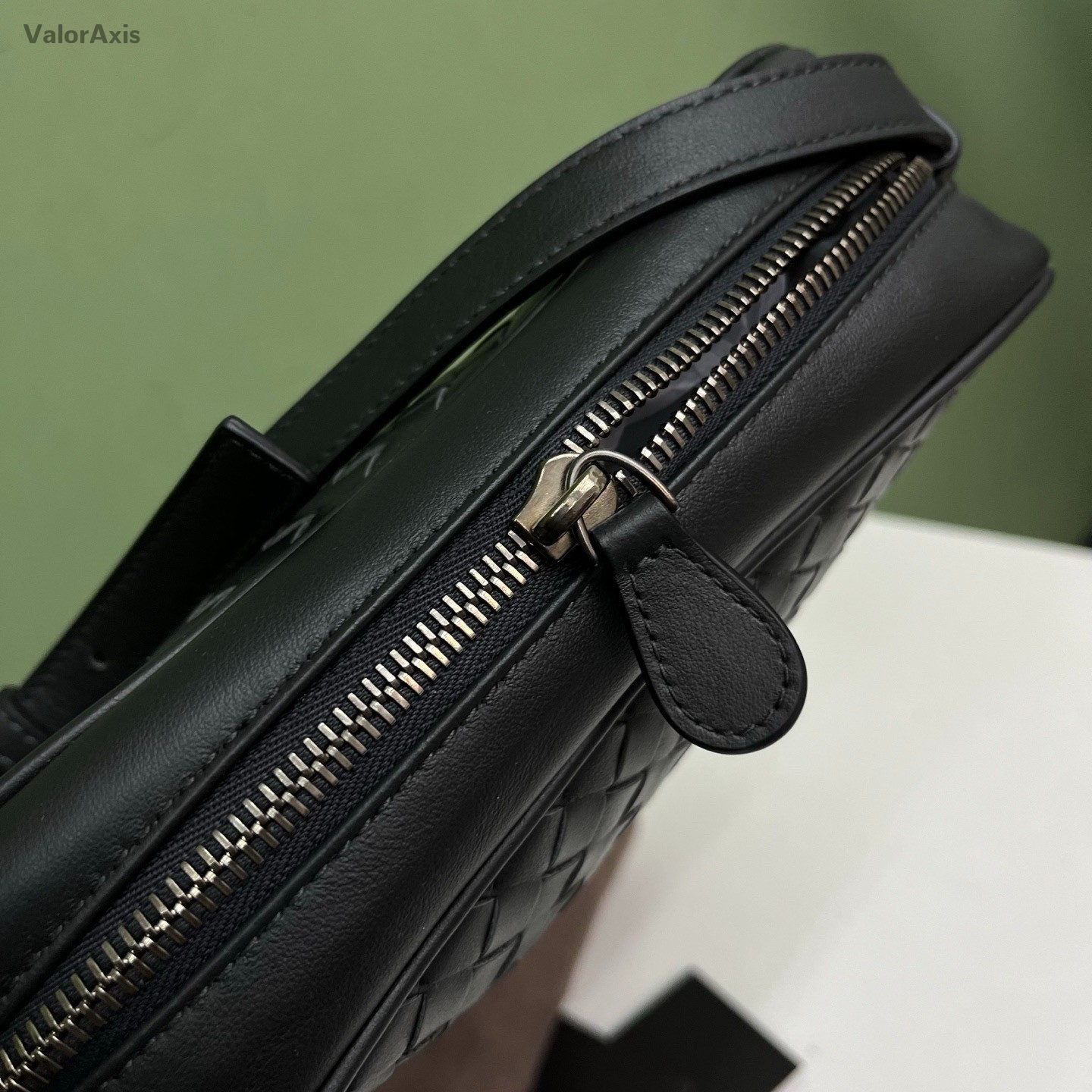 Bottega Veneta Intrecciato Camera Shoulder Bag Black Silver Women Classic