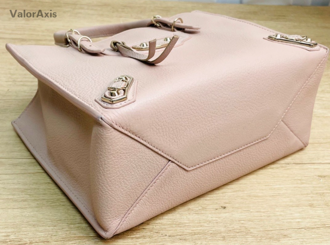 Balenciaga Vintage Mini Moto Tote Top handle Shoulder Bag Classic Nude Pink