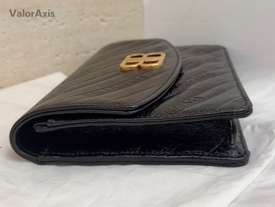 Balenciaga WOC Chain Shoulder Bag Black Gold Used Women Classic